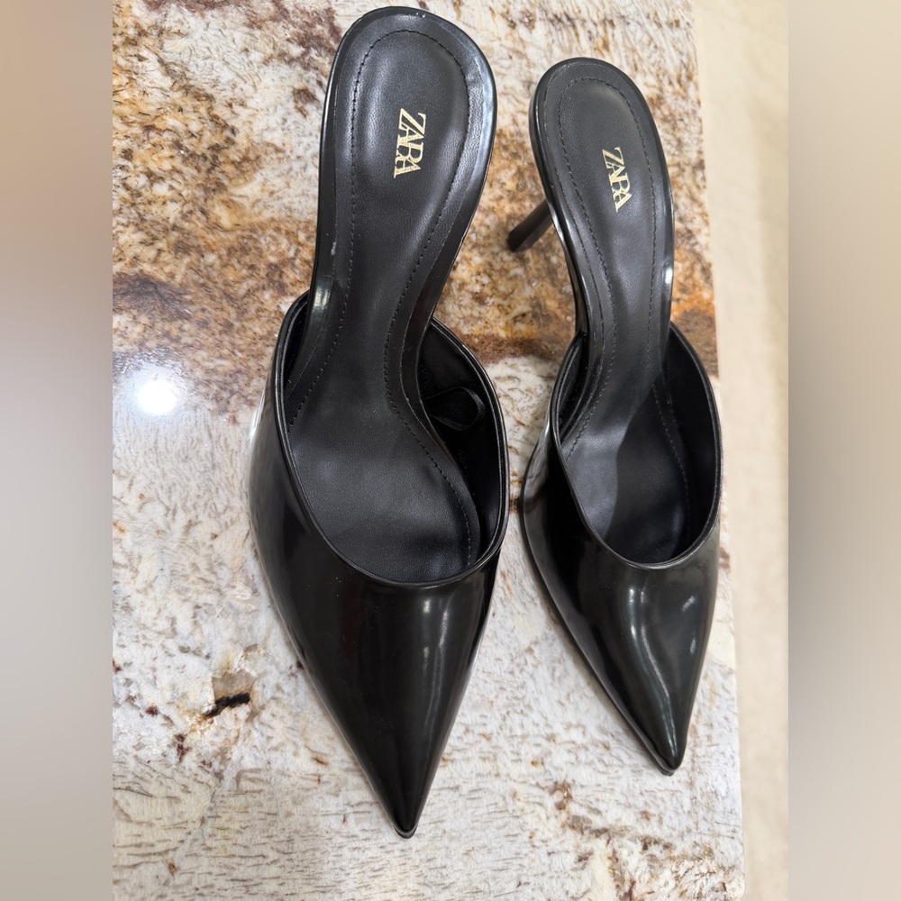 Zara Sleek Black Women's Heels